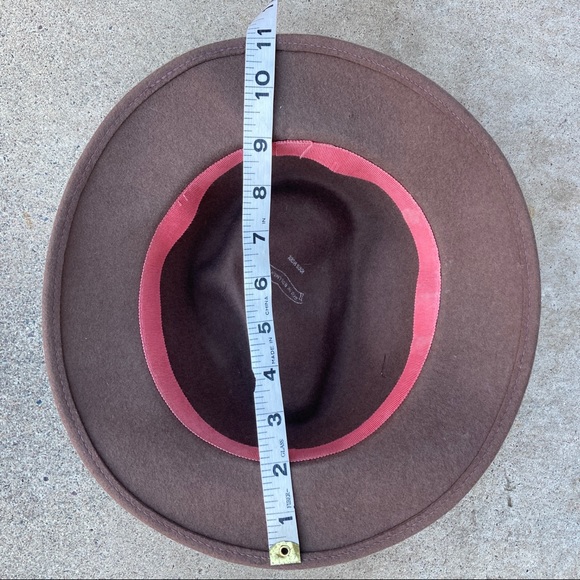 Vintage 60s Bollman hat company felt 100% wool brown feather fedora cap mad men - Picture 6 of 6